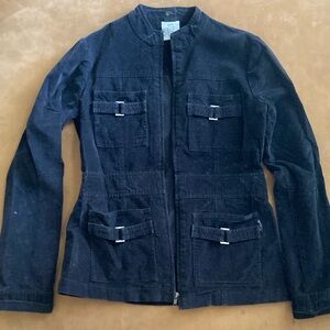 Billabong Black Faux Velvet Coat - Size Medium